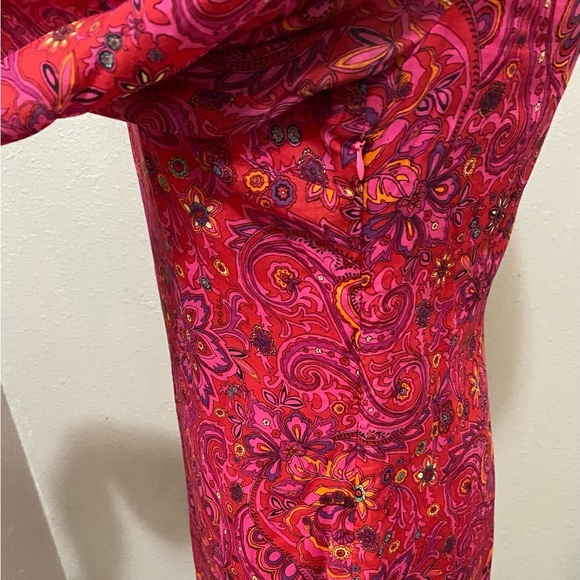 Isaac Mizrahi Floral Pink Paisley Sheath 3/4 Sleeve Dress - Excellent Condition - Picture 5 of 8